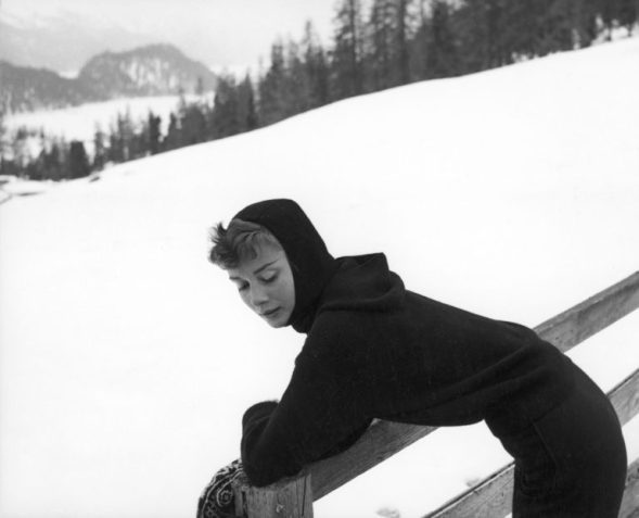 1954  St. Moritz, Switzerland, (have larger dupe prints in box 052) in snow;